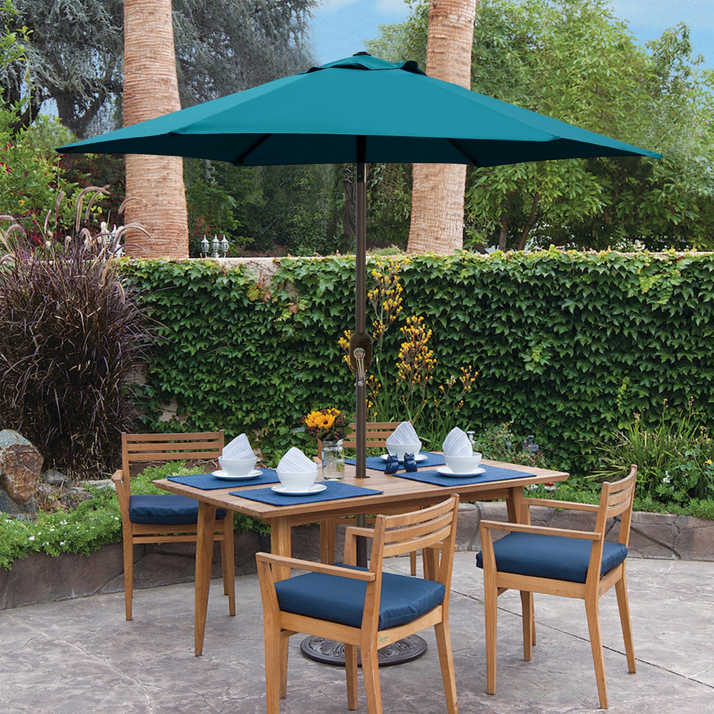 Blissun cerulean 7.5 ft canopy tilt with push-button adjustability