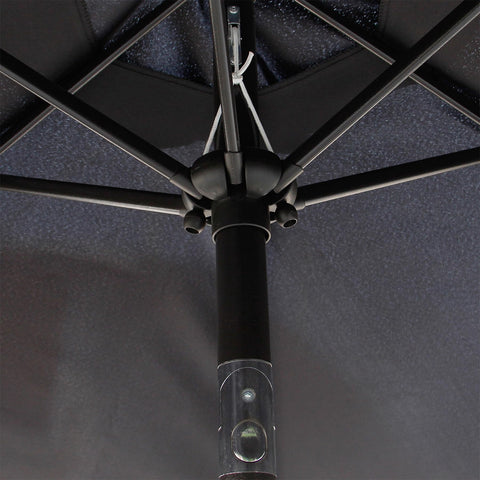 Blissun crank-open system helps quick setup on sunny days.