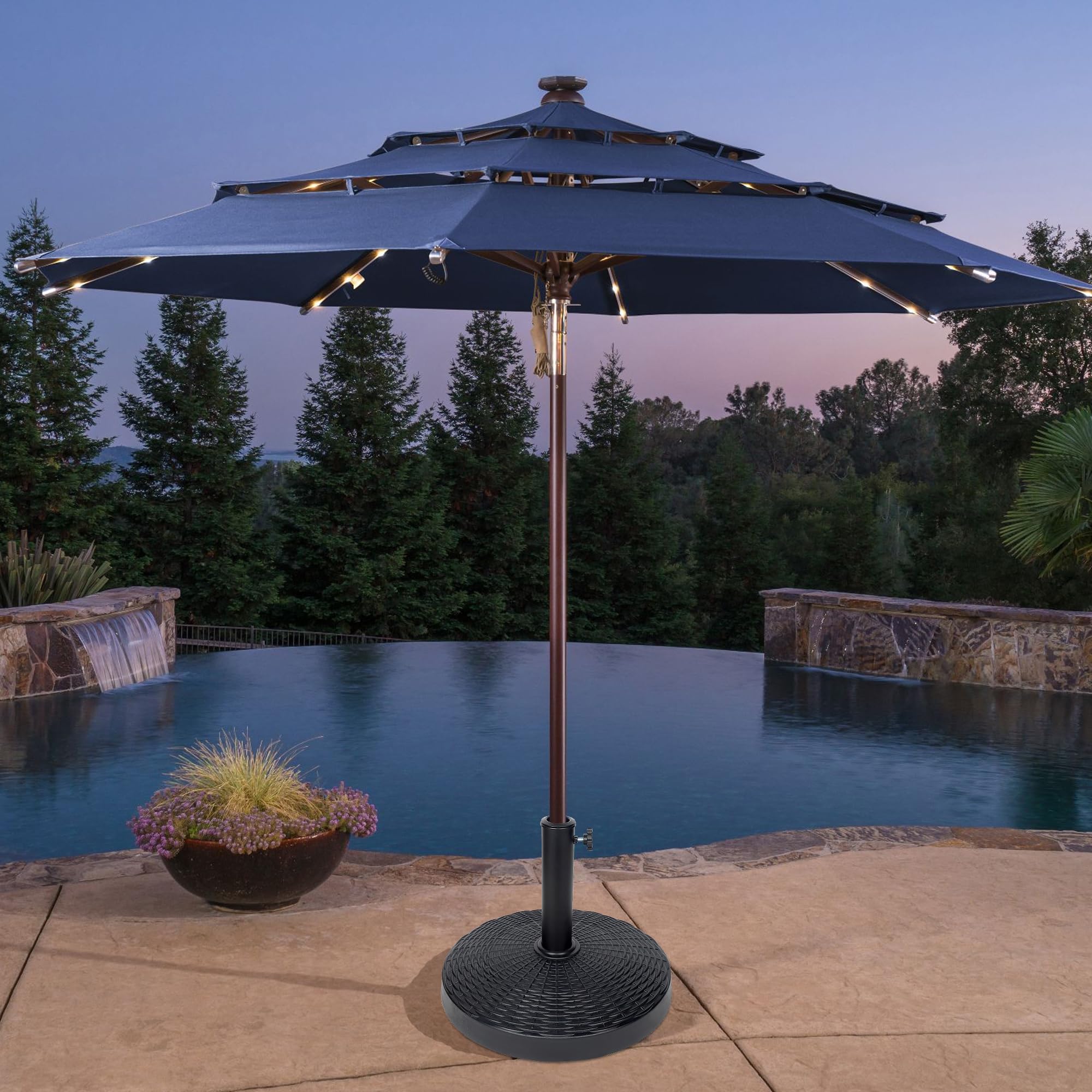Blissun hand-turn knob secures the canopy firmly during use.