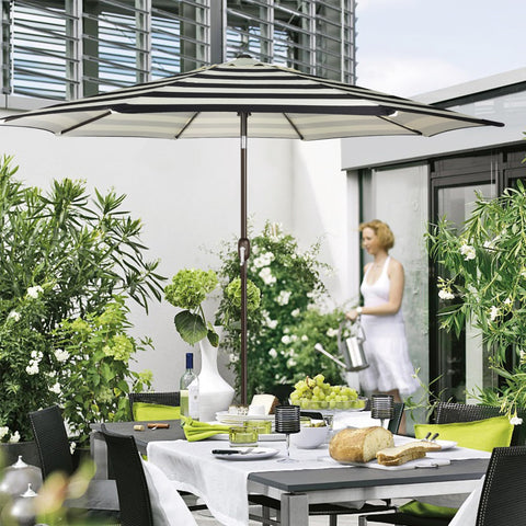 Blissun outdoor umbrella stored neatly after use
