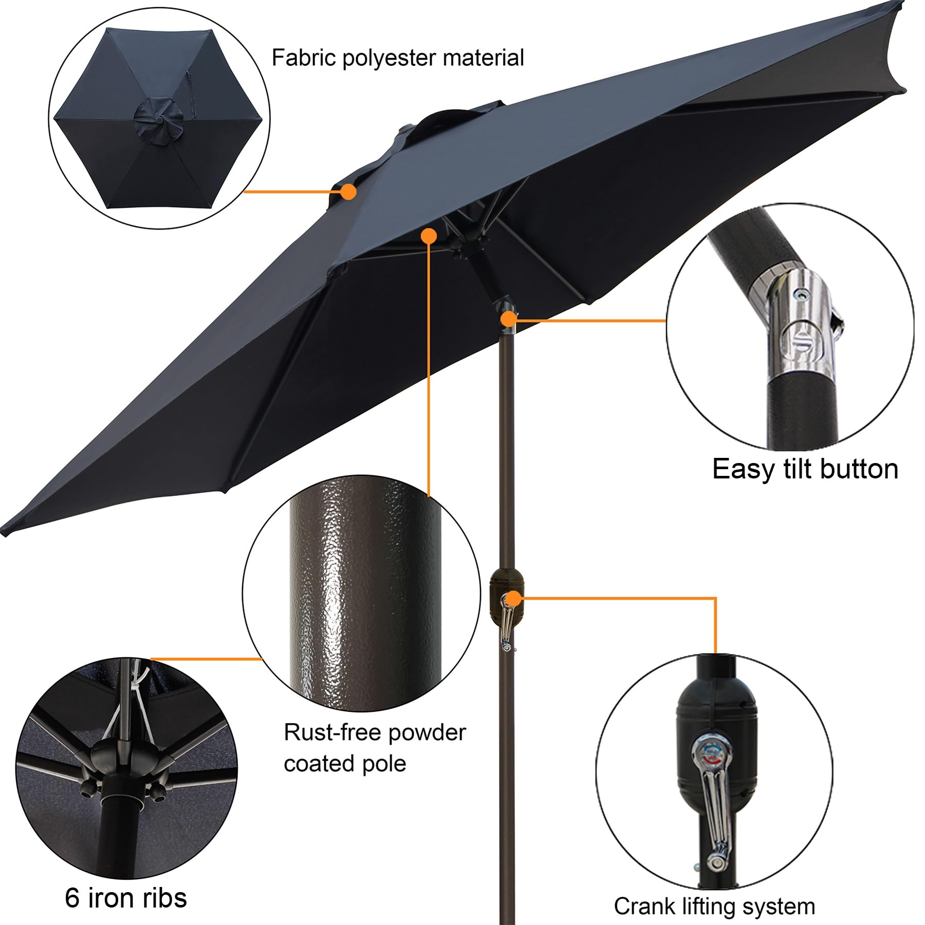 Blissun push-button tilt enables easy shading adjustment.