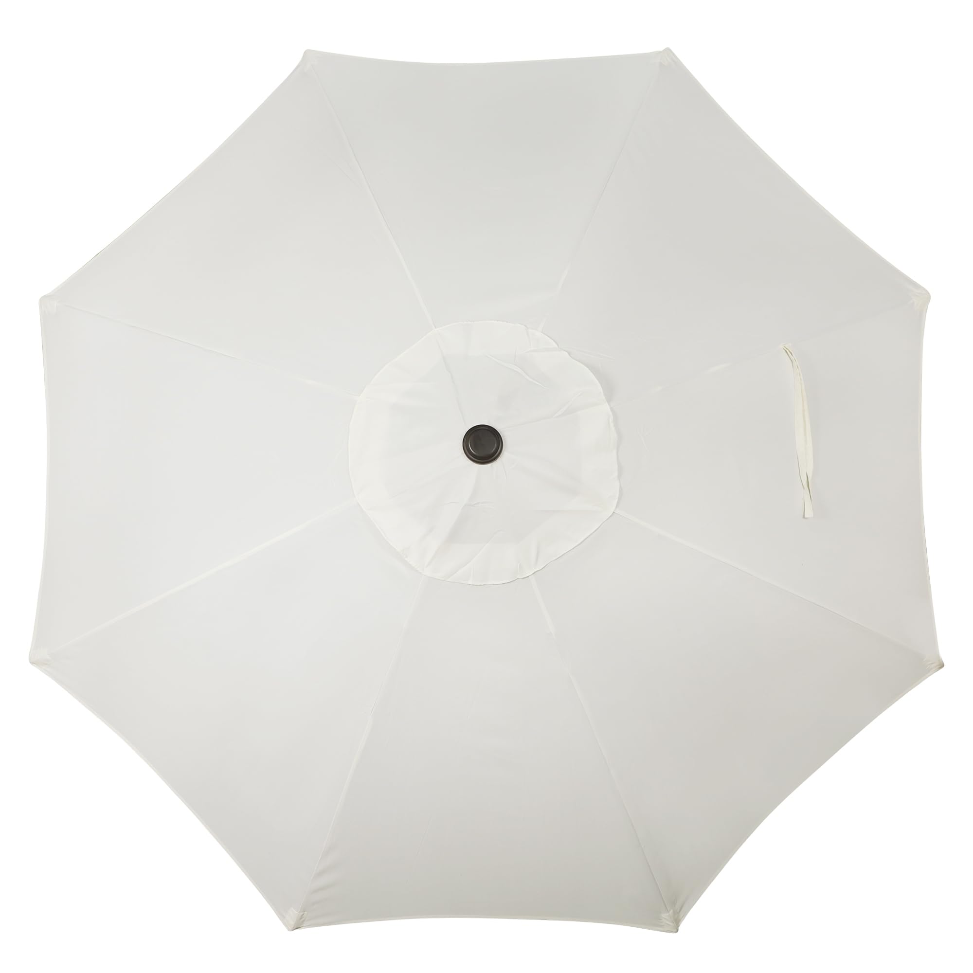 Blissun push-button tilt umbrella showing easy angle adjustment.