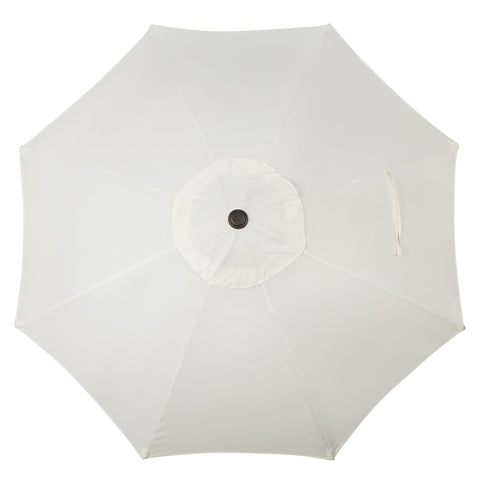 Blissun push-button tilt umbrella showing easy angle adjustment.