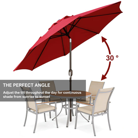 Blissun umbrella with push-button tilt for adjustable sun shade