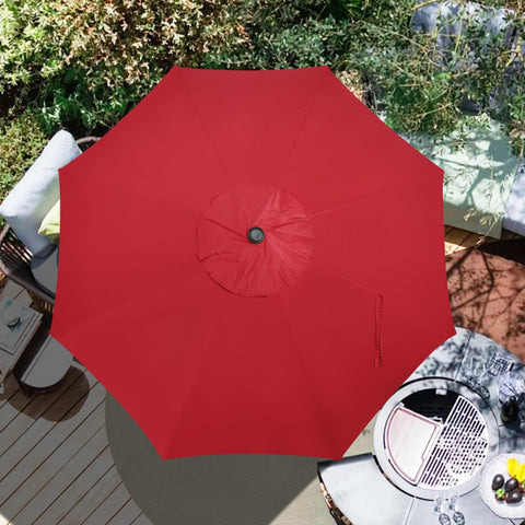 Blissun red canopy only, quick swap for 9ft 8-rib umbrella setups without poles.