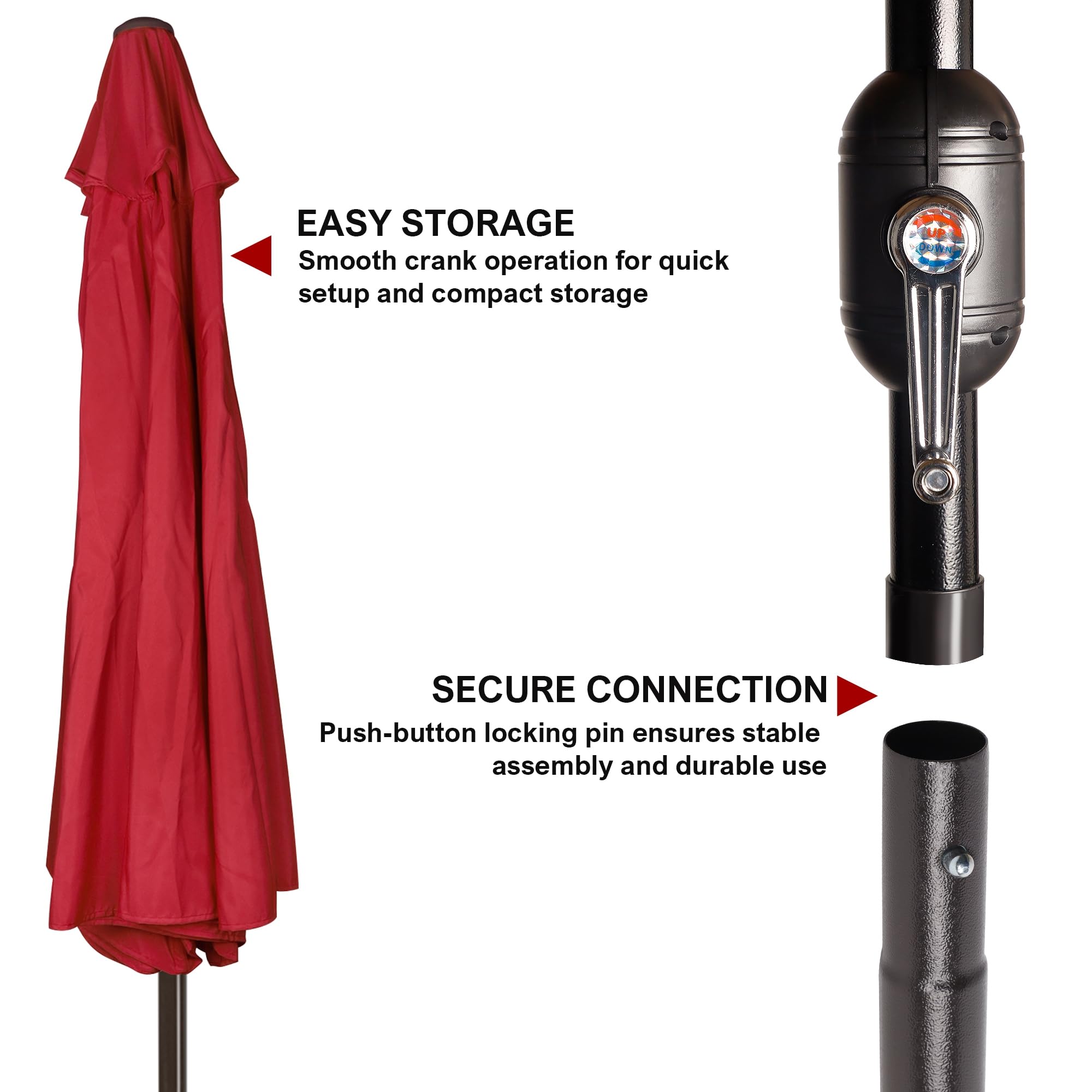 Blissun red patio umbrella adds style while providing sun protection