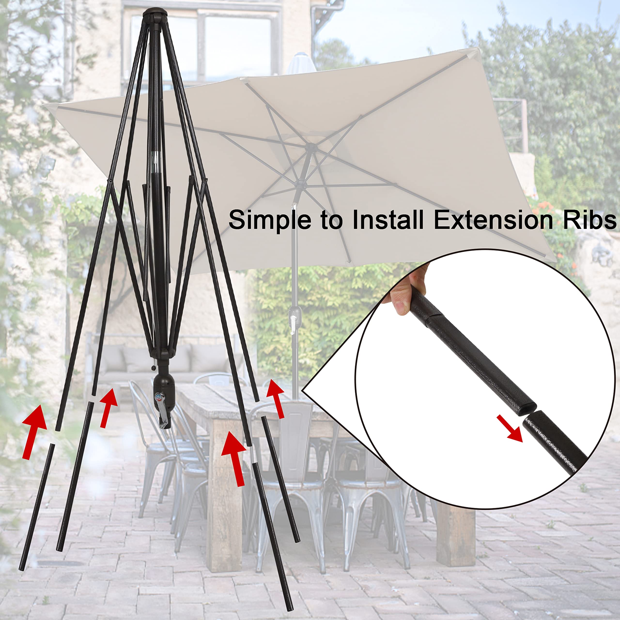 Blissun rust-free frame supports durable shade on patios and decks