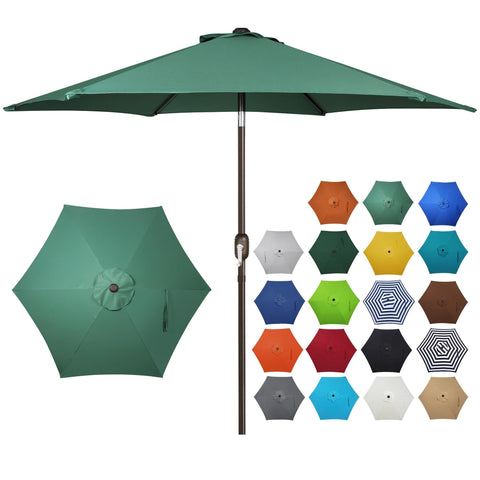 Blissun Seaglass 7.5 ft umbrella top view showing wide shade area