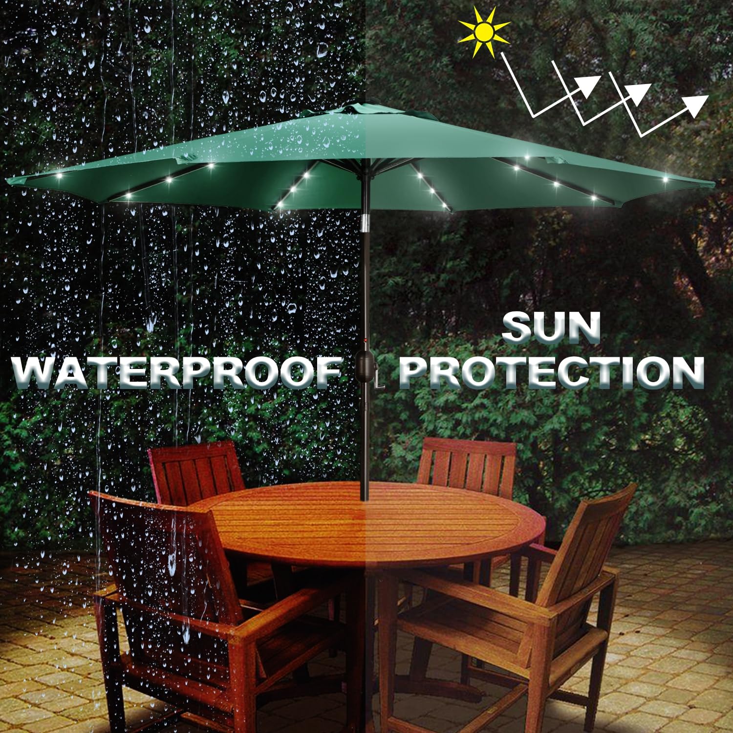 Blissun Seaglass 9-foot canopy ideal for patios, decks, and gardens.
