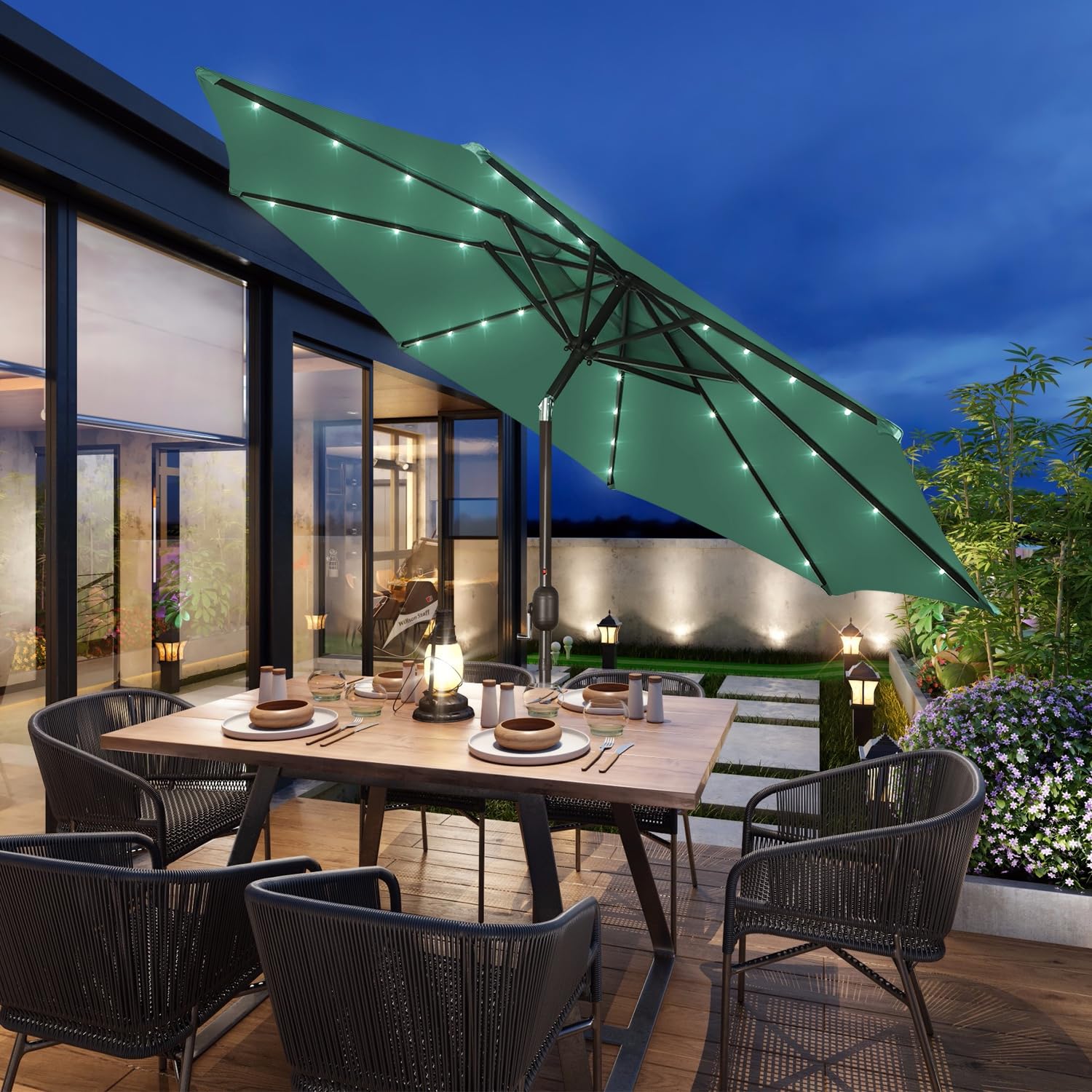 Blissun Seaglass solar LEDs brighten evenings without outlet use.
