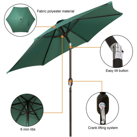 Blissun Seaglass crank tilt handle for easy sun angle adjustment