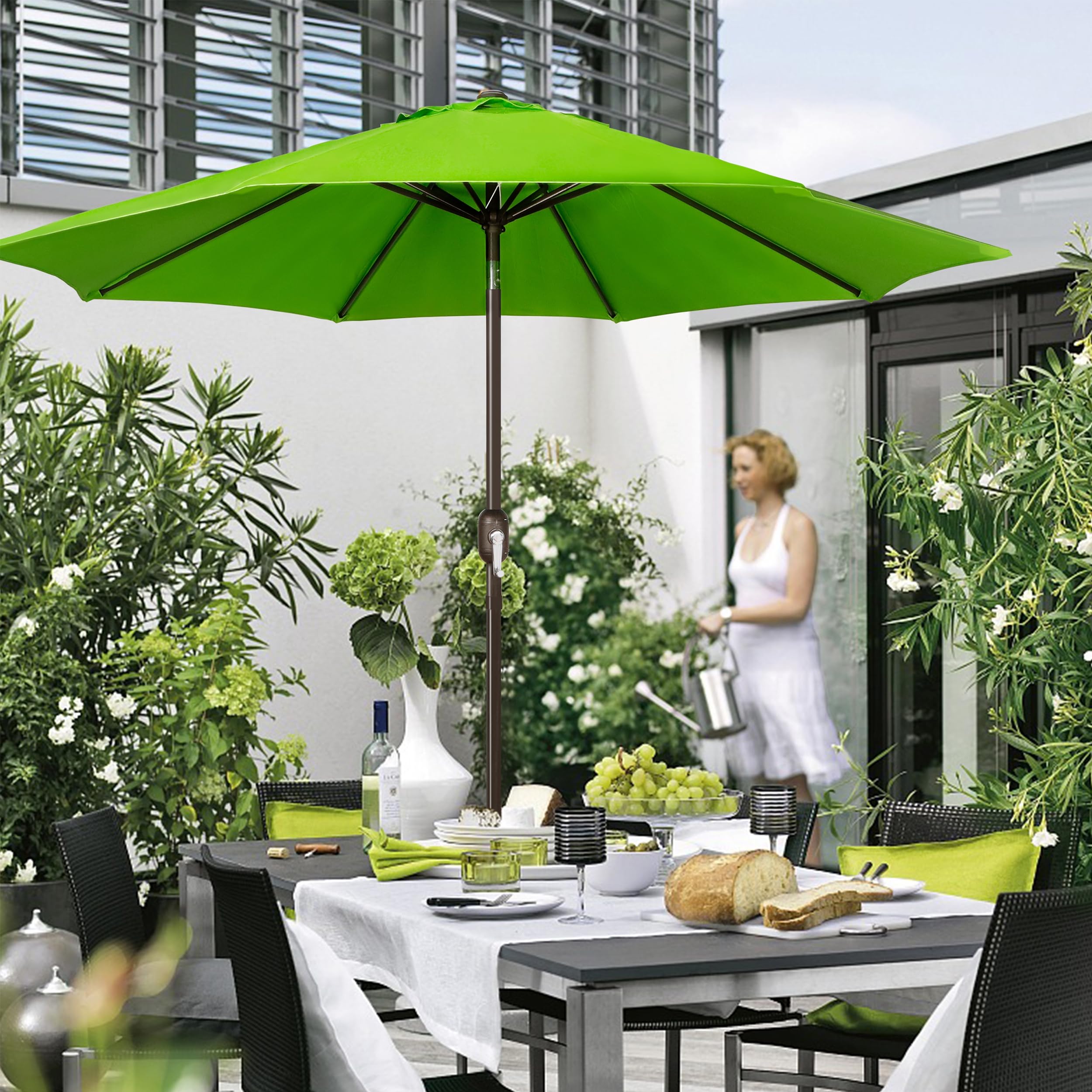 Blissun shade coverage fits 42-54 inch tables for versatile outdoor seating.