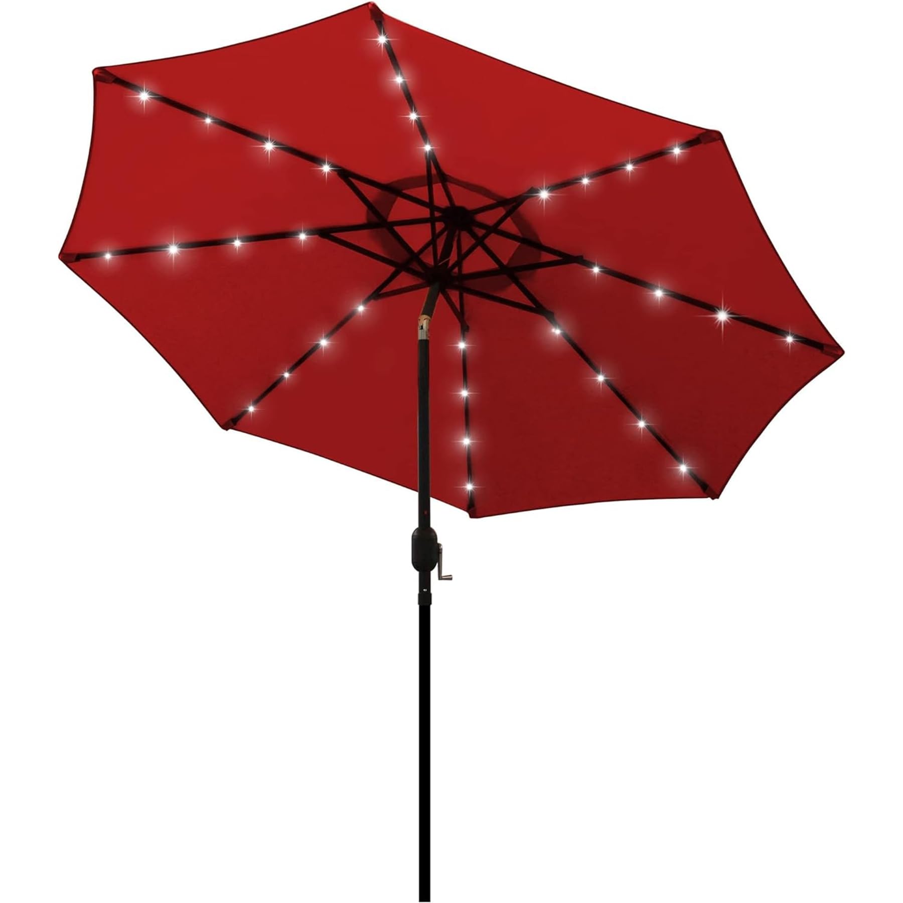 Blissun solar umbrella 9ft diameter provides expansive shade for patios and gardens.