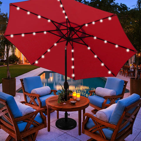 Blissun base not included; use a 26.5 lb base for freestanding stability.