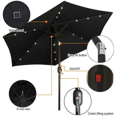 Blissun umbrella tilt and crank for easy shade adjustment