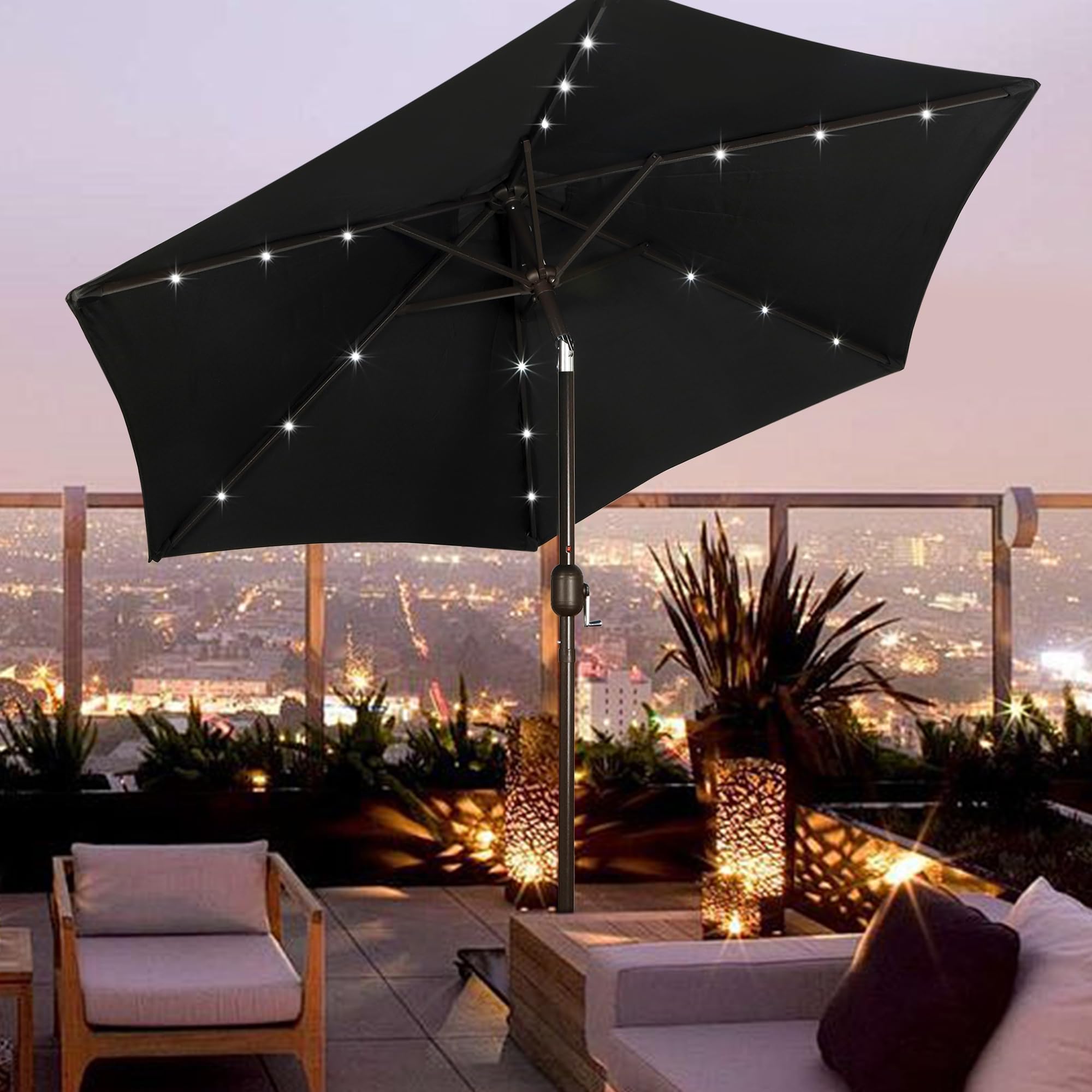 Blissun patio garden setup shows versatile outdoor shade