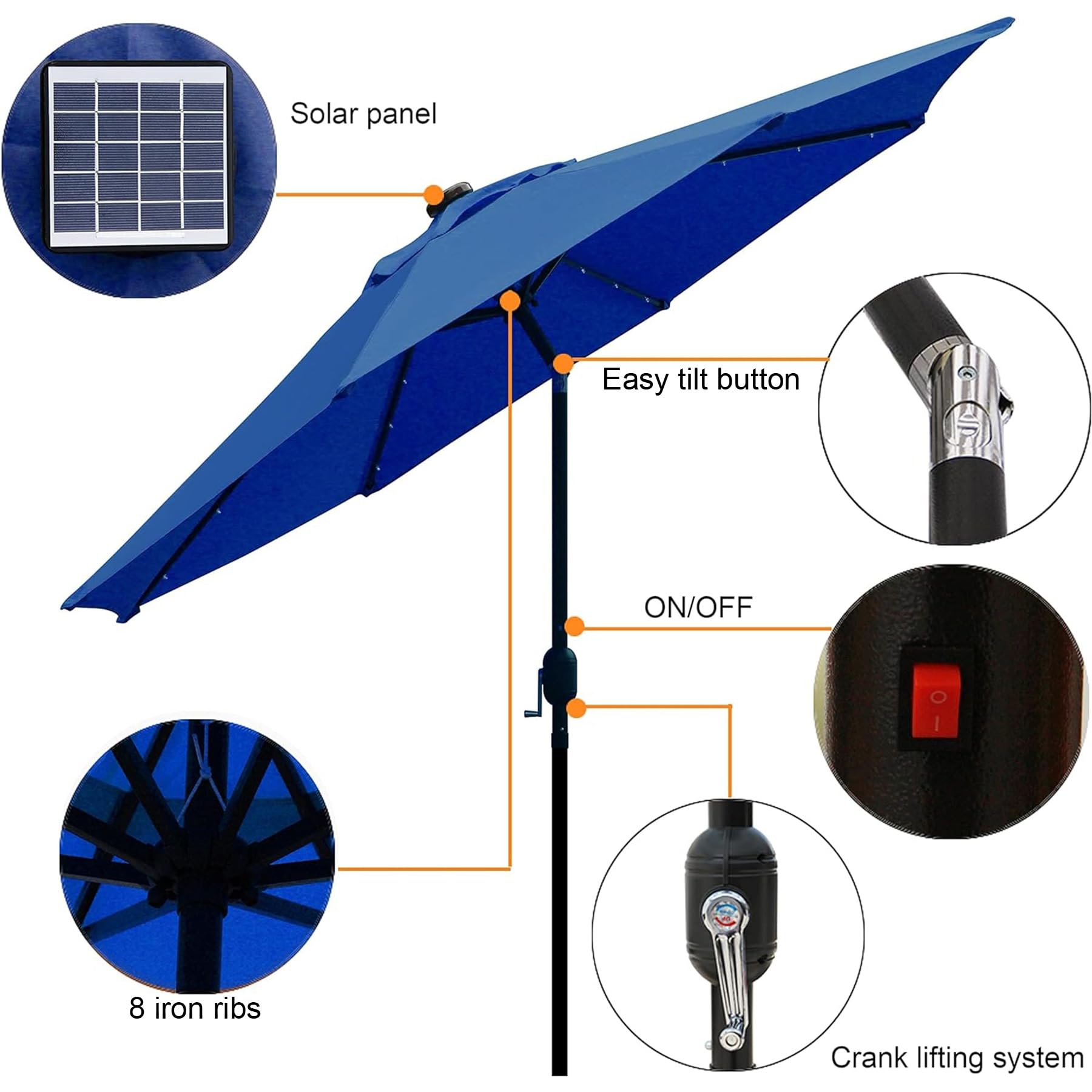 Blissun tilt and crank mechanism for quick shade adjustments.