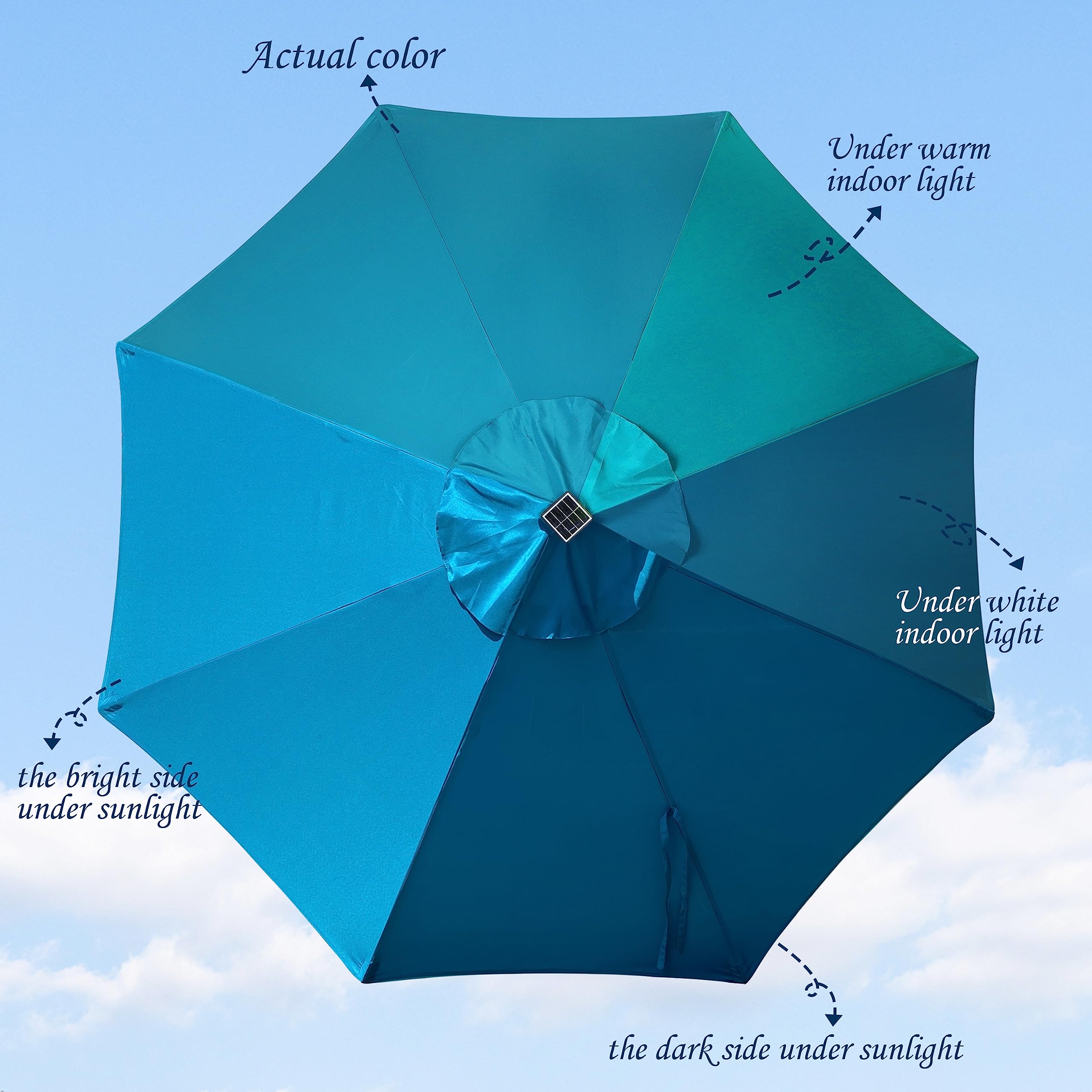 Blissun tilt and crank mechanism enables easy shade adjustment.