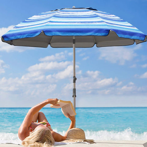 Blissun steel bottom pole with zinc tilt offers sturdy, adjustable shade angle.