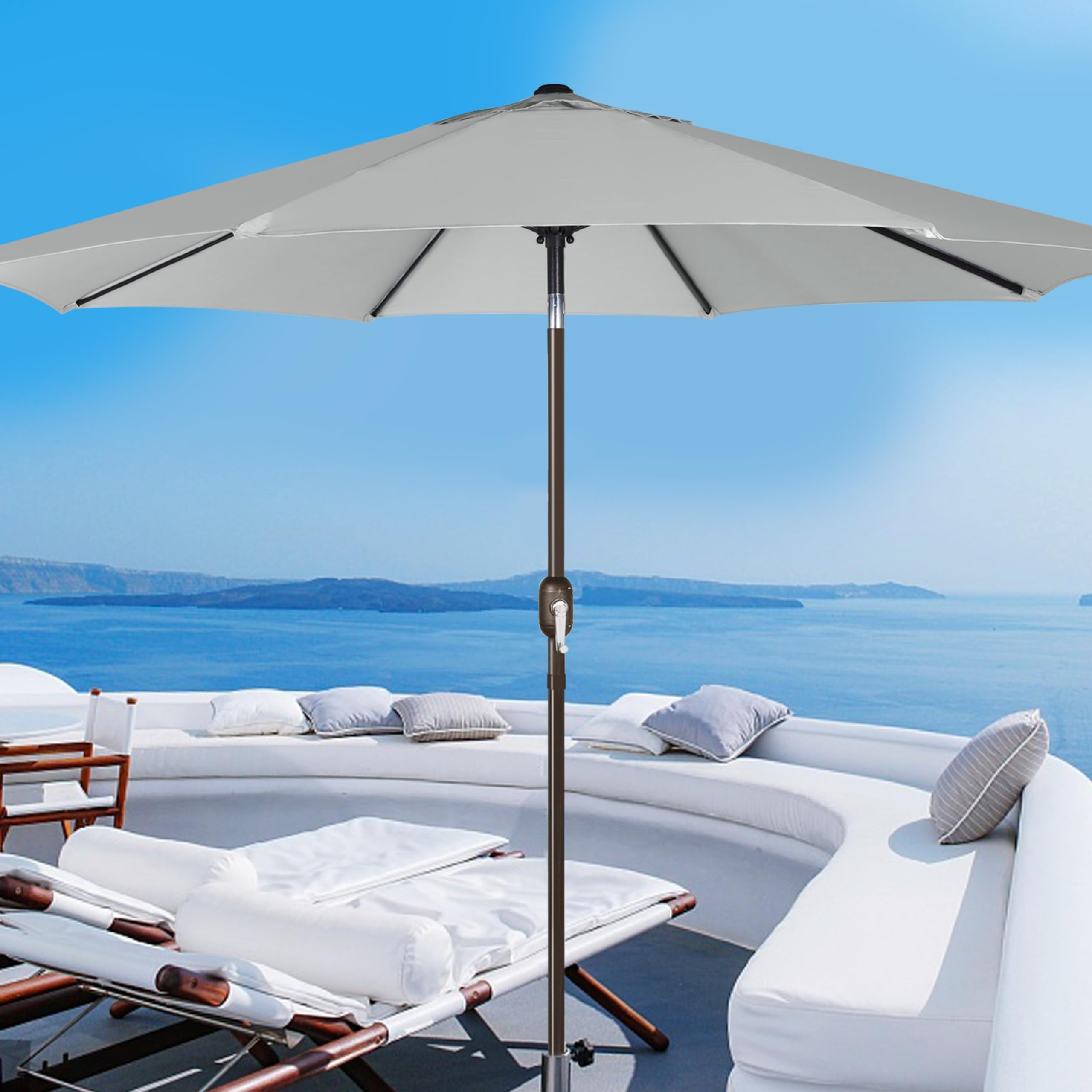 Blissun sturdy aluminum and iron pole ensures durable, stable shade.