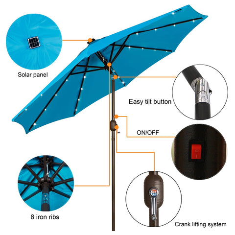 Blissun tilt-and-crank mechanism enables easy shade adjustment throughout the day.