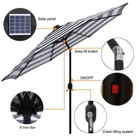 Blissun tilt and crank patio umbrella enables easy shade adjustment