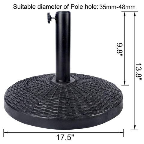 Blissun umbrella base assembled for stable support on patios and commercial spaces.