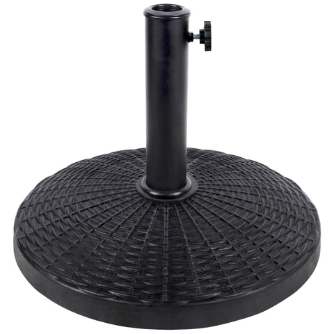 Blissun heavy-duty umbrella base in resin with 16.5-inch diameter for stable outdoor placement.