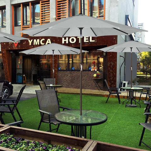Blissun umbrella covers a 42-54 inch table for versatile seating.