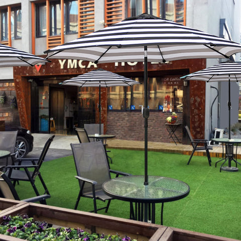 Blissun umbrella shade over table for outdoor dining and comfort