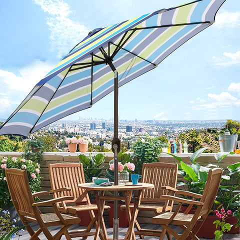 Blissun sturdy 8-rib frame supports durable outdoor shade.