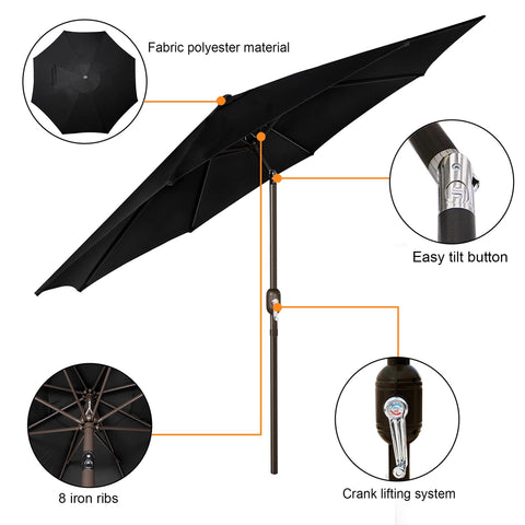 Blissun umbrella sturdy frame and pole offer durable support for year-round use.
