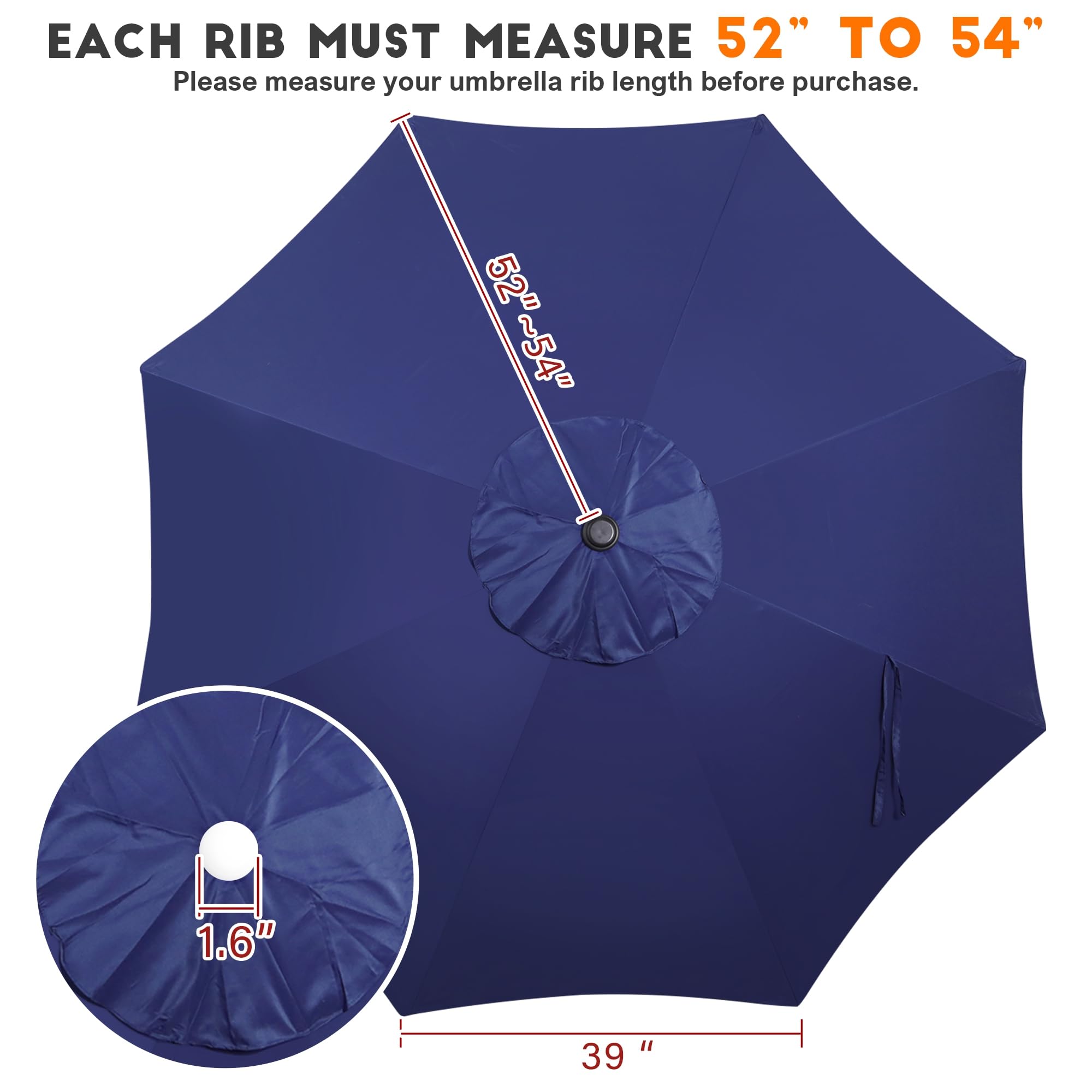 Close-up of Blissun UV protected fabric showing colorfast navy finish.