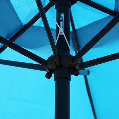 Blissun vented canopy top promotes airflow for cooler shade.