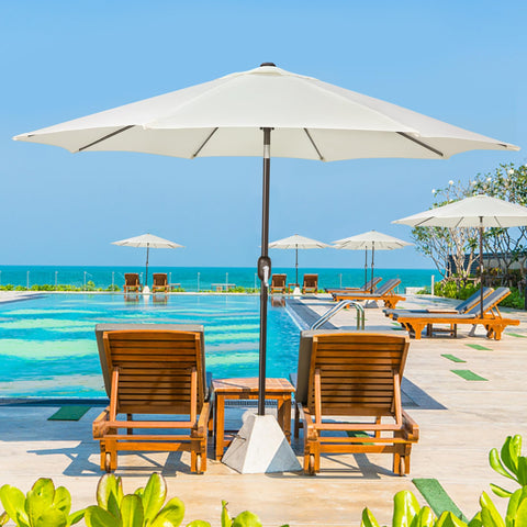 Blissun versatile yard cafe pool umbrella for residential and commercial spaces.