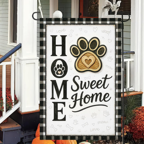 BlissYard black and white plaid border brings farmhouse charm outdoors.