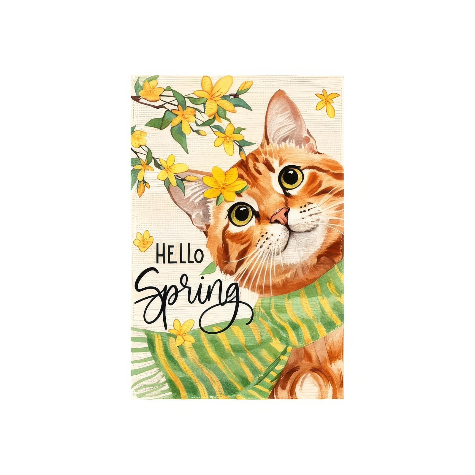 BlissYard cat-lover garden flag with orange cat motif