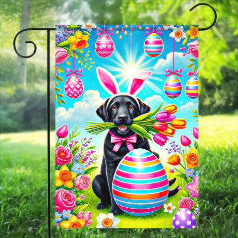 BlissYard Easter eggs flag with floral accents for vibrant lawn display
