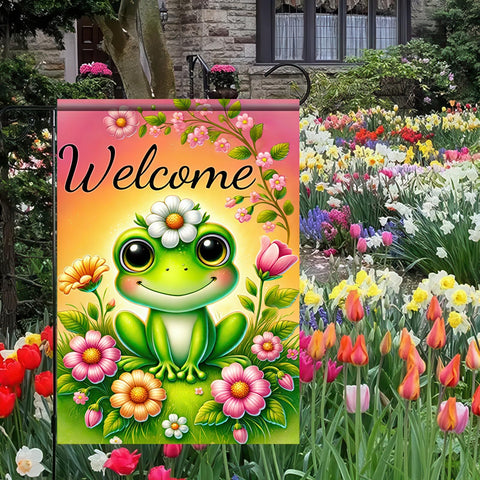 BlissYard easy-hanging flag with top sleeve fits standard garden poles.