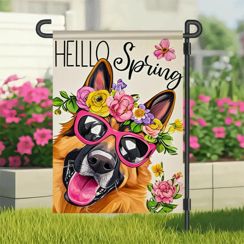 Gift-ready BlissYard ello flag for German Shepherd lovers and dog enthusiasts.