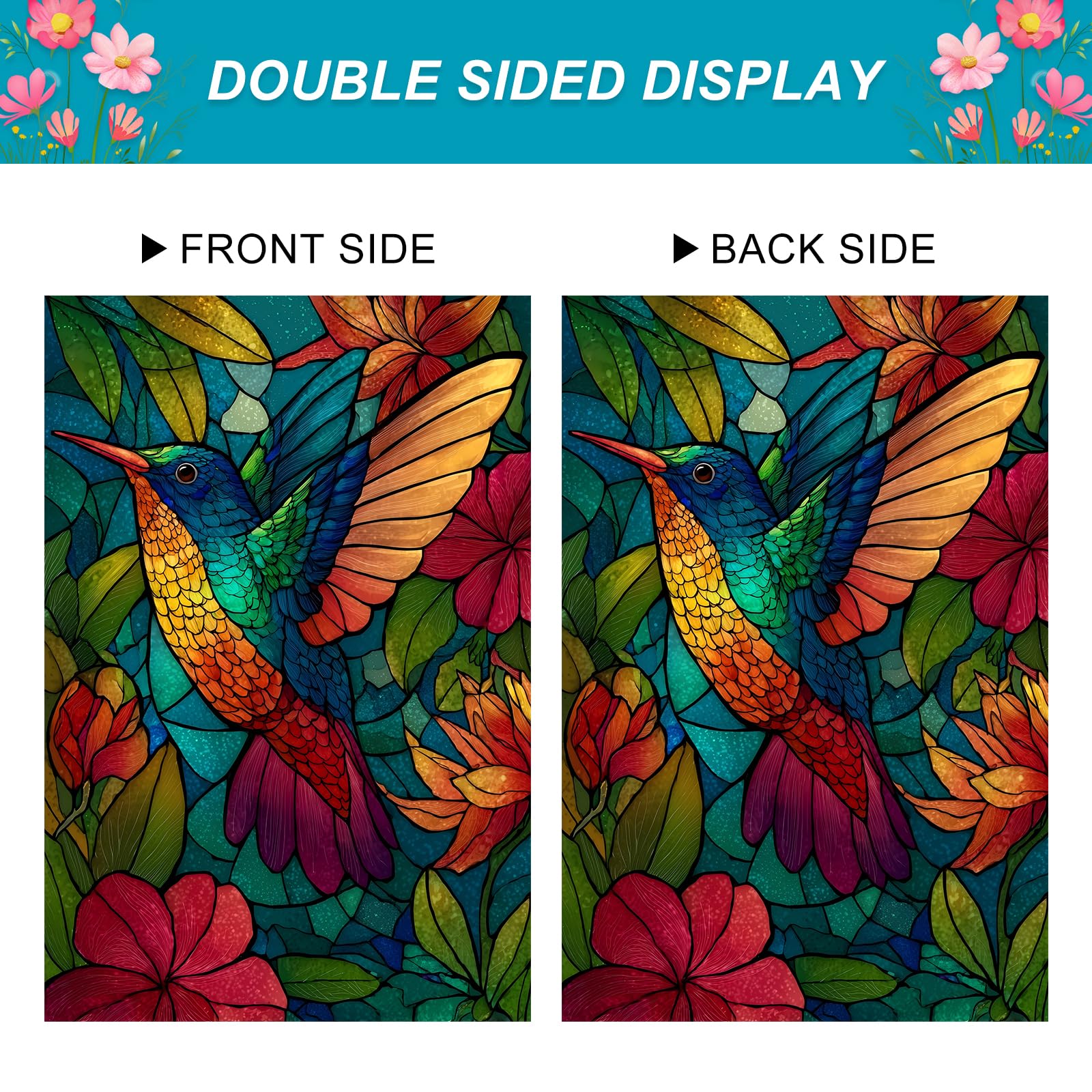 BlissYard double-sided design shows vivid art from any yard angle