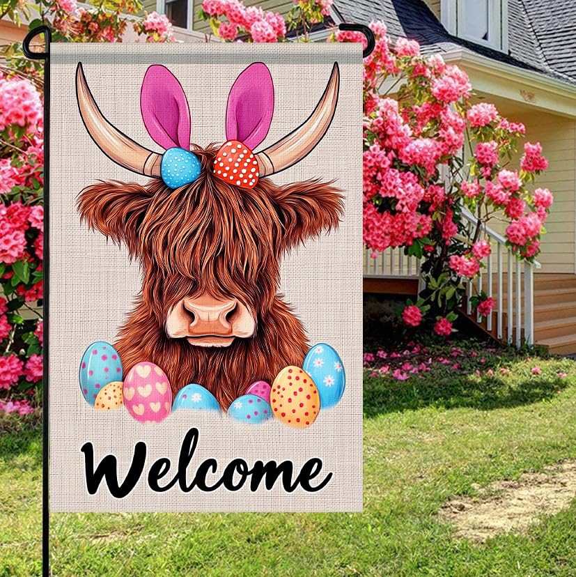 BlissYard polyester flag material with farmhouse colors for seasonal outdoor use