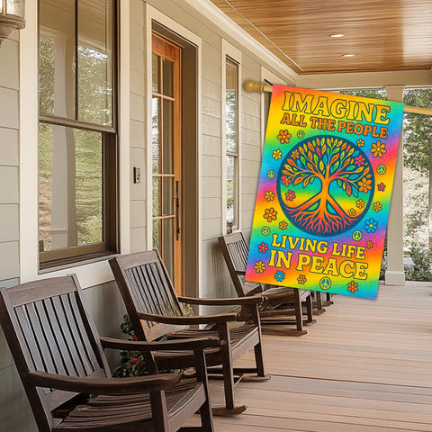 BlissYard Hippie garden flag colorful palette for patio display