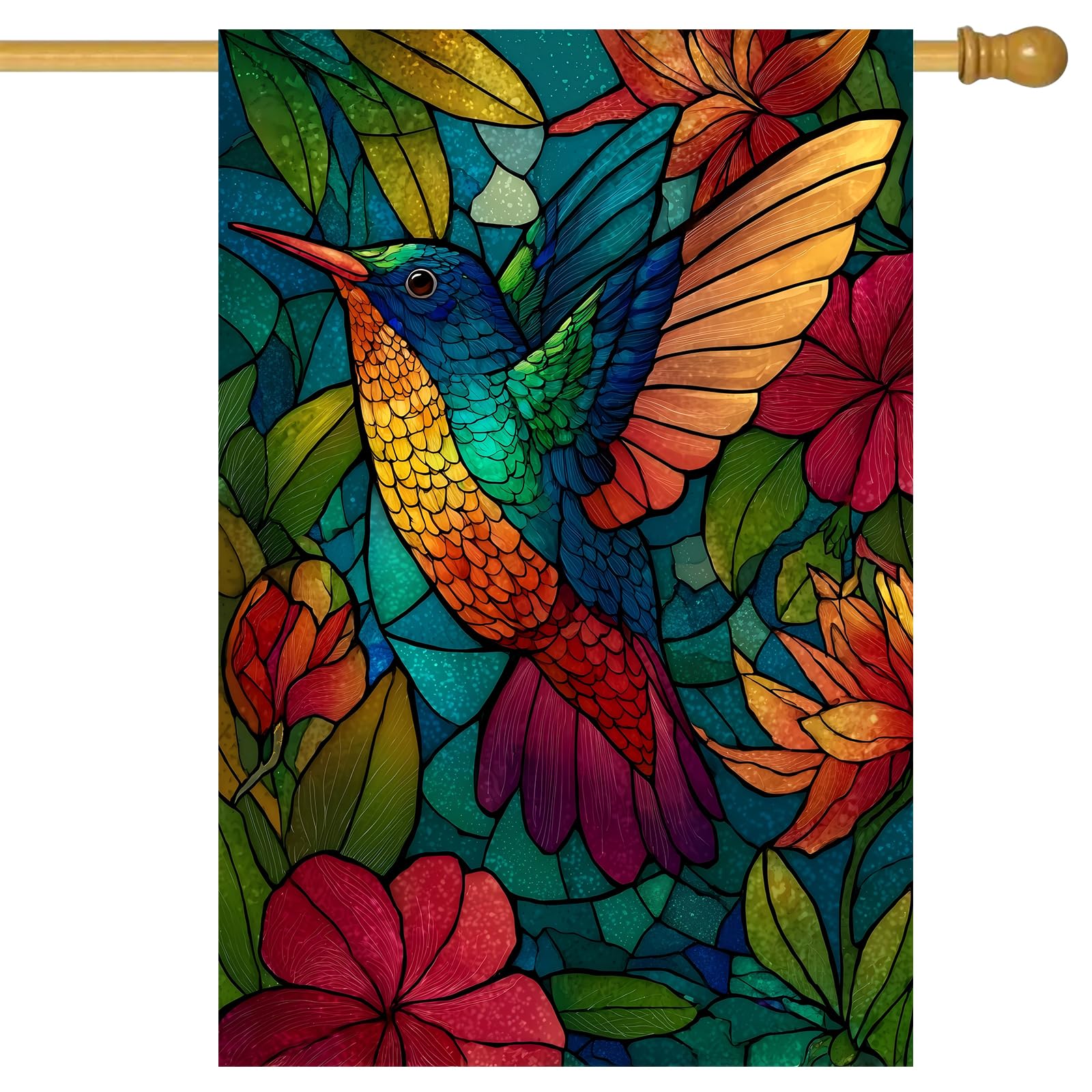 BlissYard hummingbird house flag 28x40 double-sided for vibrant porch display