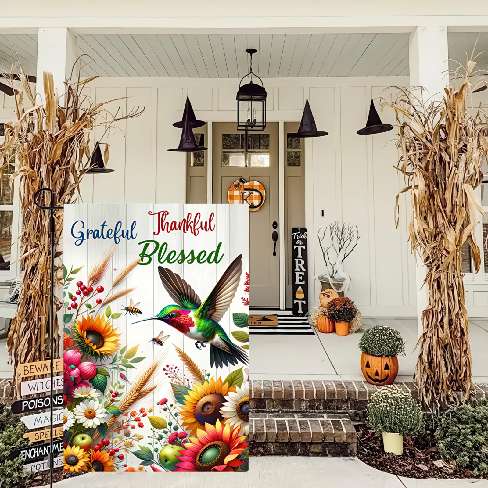 BlissYard hummingbird sunflowers design adds seasonal charm to gardens and porches.