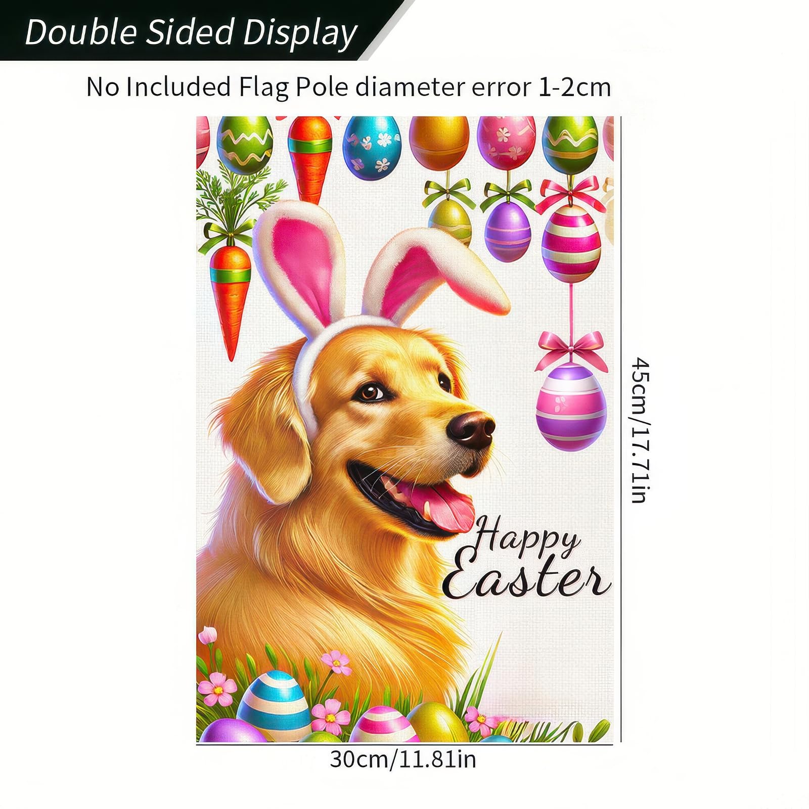 BlissYard outdoor Easter flag in 12x18 inches for yard display.