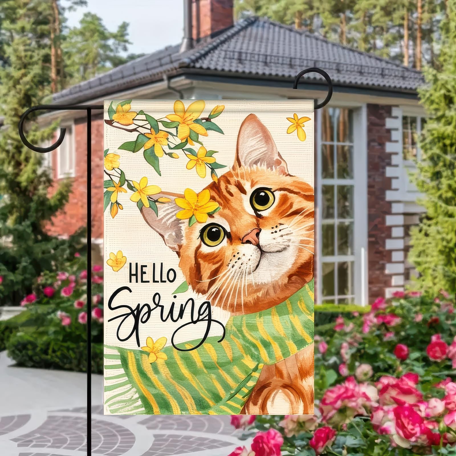 BlissYard flag installs easily on a patio or garden gate