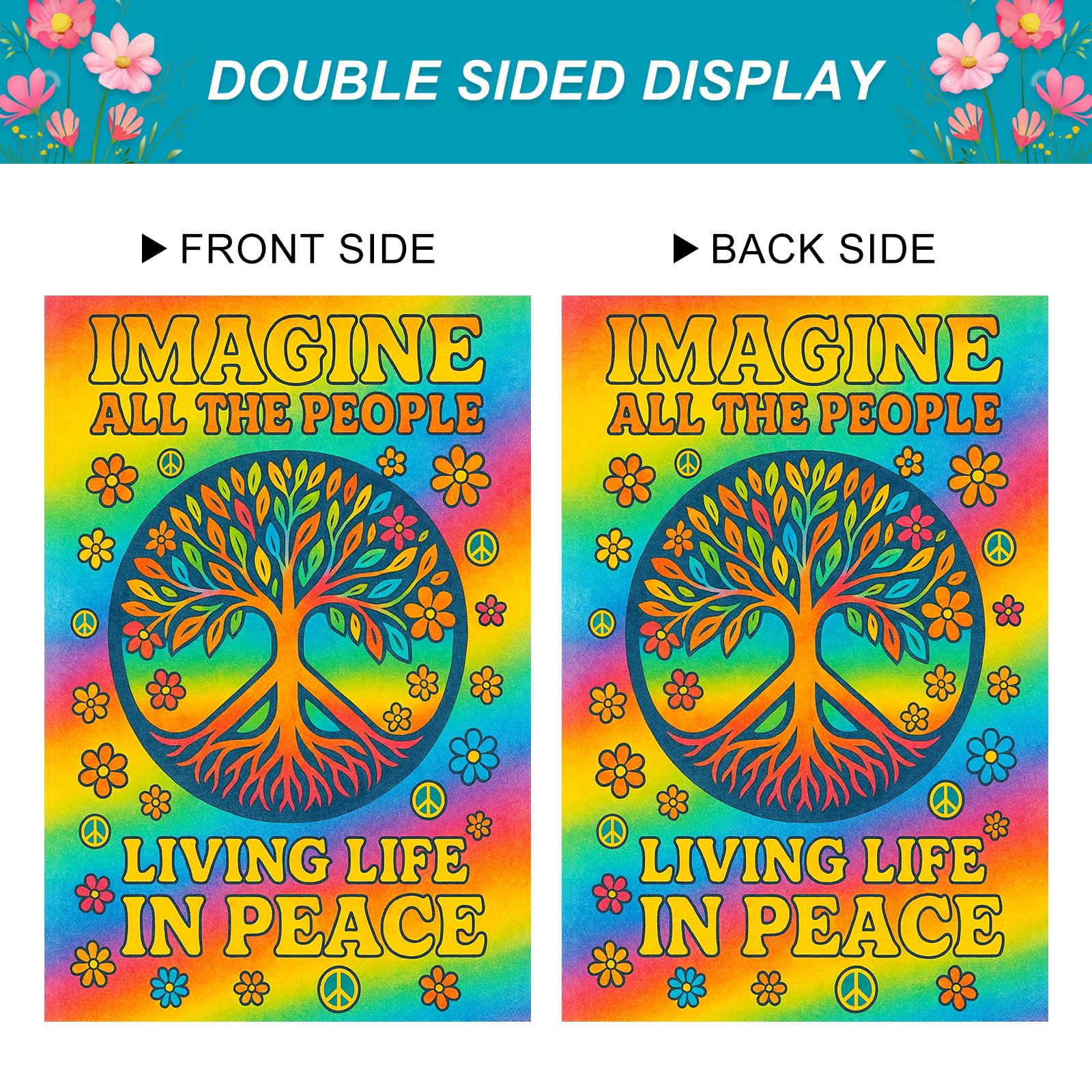 BlissYard Outdoor flag with vivid colors seen from multiple angles