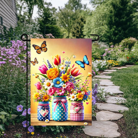 BlissYard outdoor decor on balcony with colorful flowers, ideal for seasonal yard decoration.