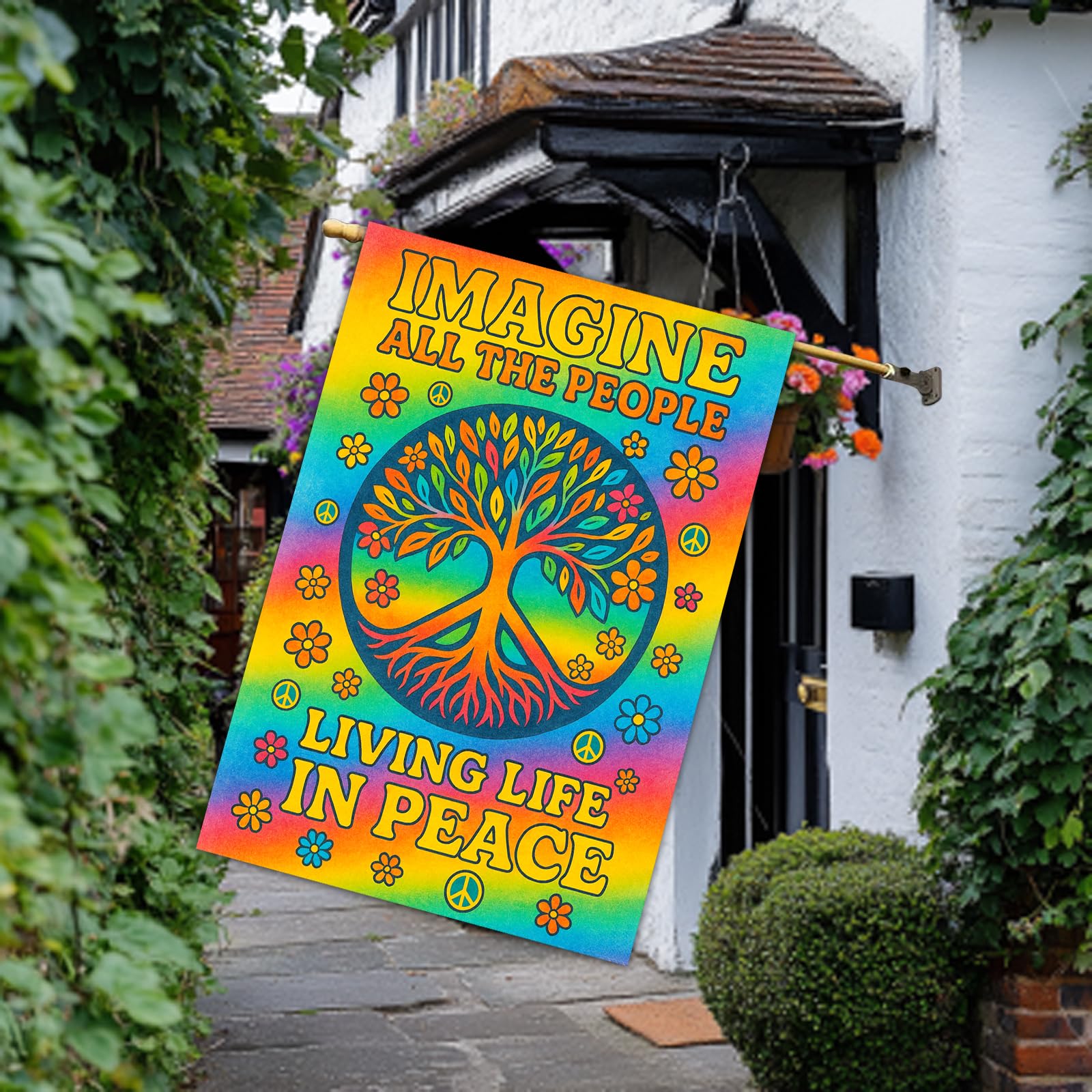 BlissYard Peace loving gift flag ideal for housewarmings or celebrations